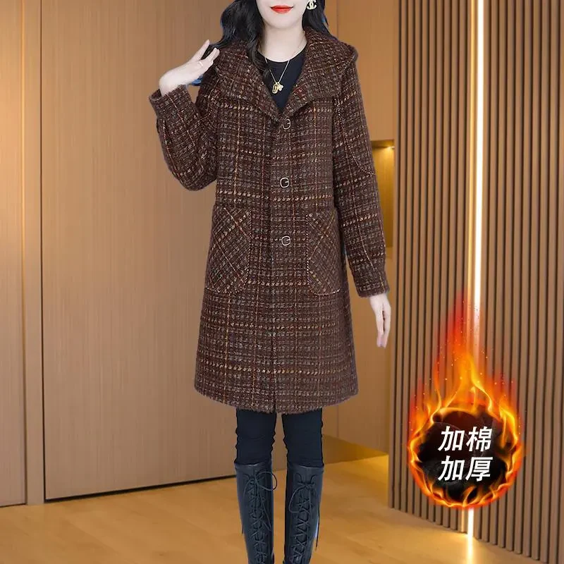 【外套】时尚气质韩版外套精致大衣减龄洋气毛外套中长款加厚