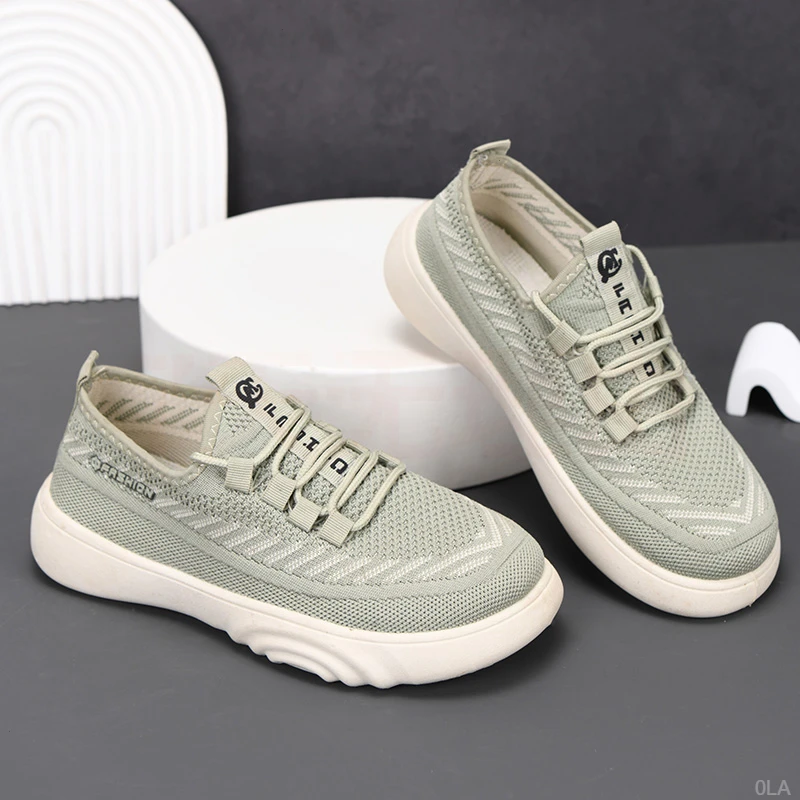 老北京布鞋透气春秋软底防滑休闲运动鞋女飞织妈妈鞋中老年健步鞋