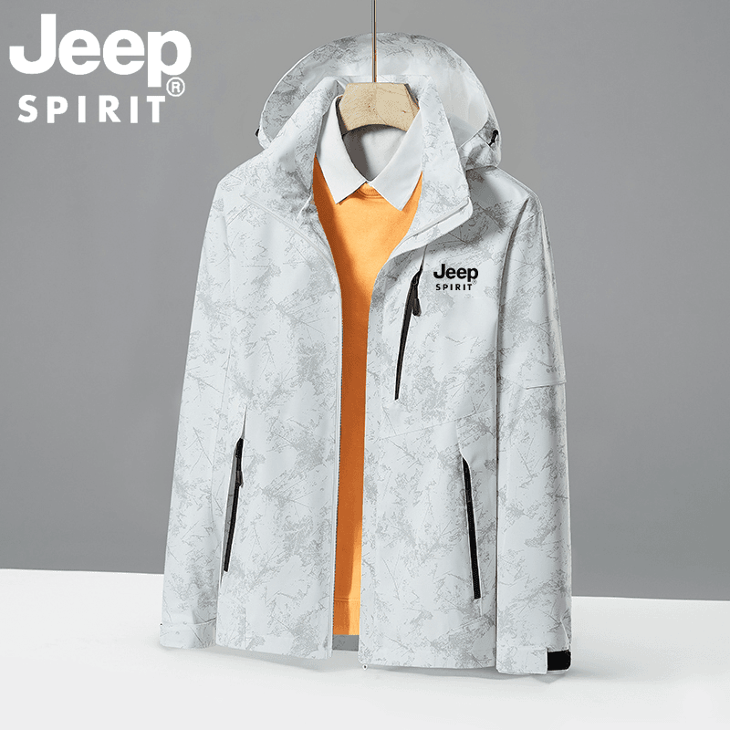 JEEPSPIRIT户外进藏登山西川冲锋衣夹克连帽防风防水防风男女外套