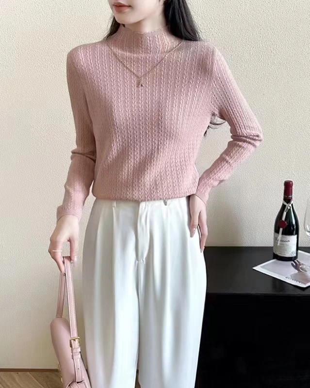 高领短袖T恤五分精薄款针织衫新款毛衣半袖打底上