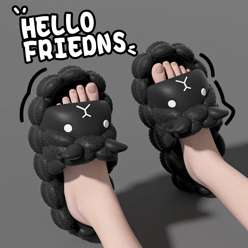 SHEJI/奢迹云朵软底踩屎感外穿网红凉拖鞋亲子鞋独家小羊拖鞋