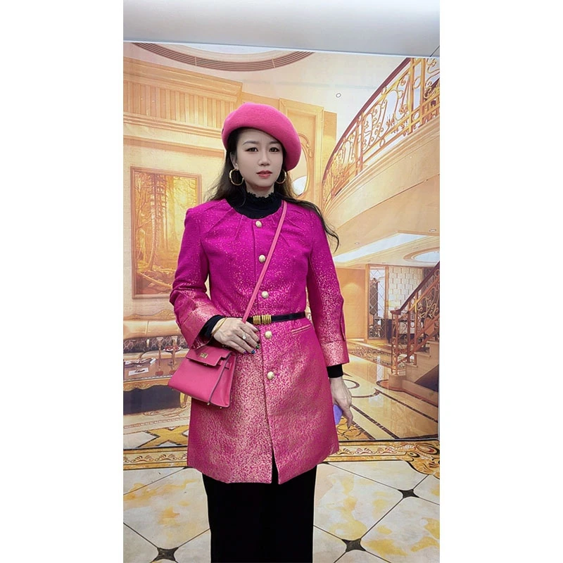 2263秋季新款时尚女士气质收腰高级感显瘦大衣外套