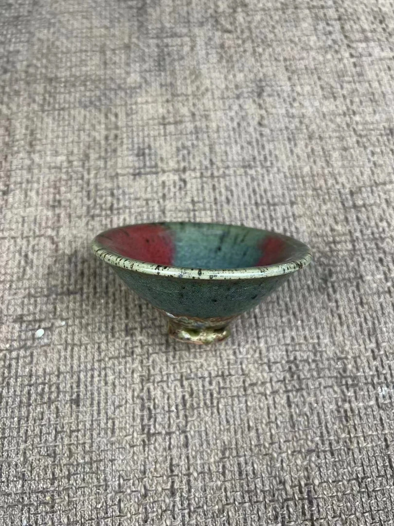 钧瓷手工柴烧斗笠杯