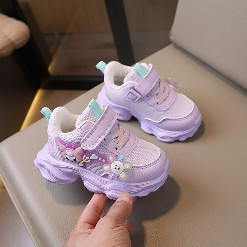 秋季儿童鞋子童鞋新款女童春秋透气软底女宝网鞋防滑女童库洛米