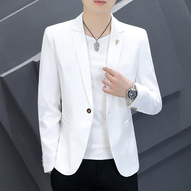 2023春秋款时尚休闲西装韩版修身小西服潮流帅气外套百搭商务上衣