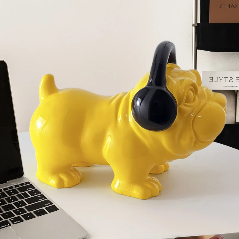 网红小狗桌面大摆件创意客厅书架装饰品酒柜开放格大气摆设玄关