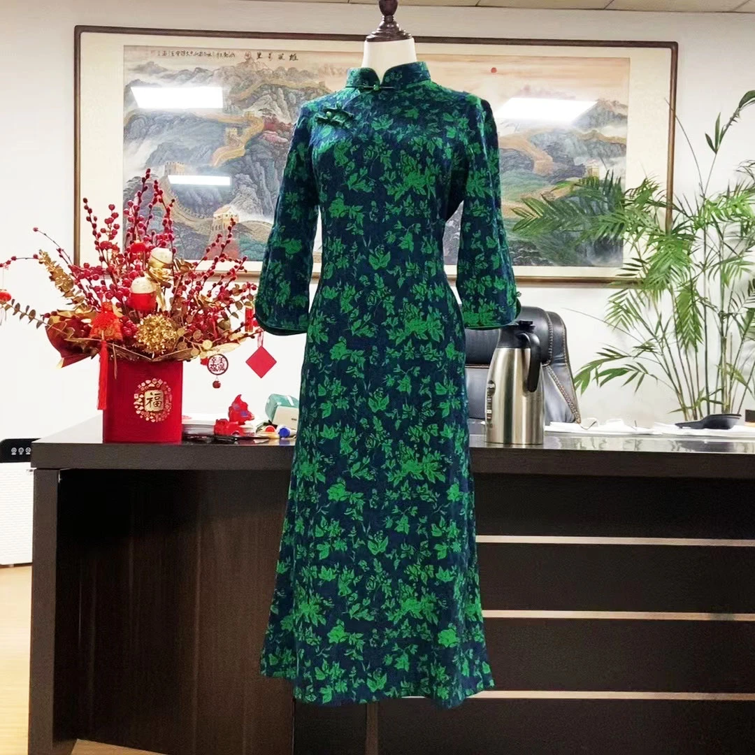 娴馨 衣长120秋冬加厚弹力两边带口袋A裙摆显瘦