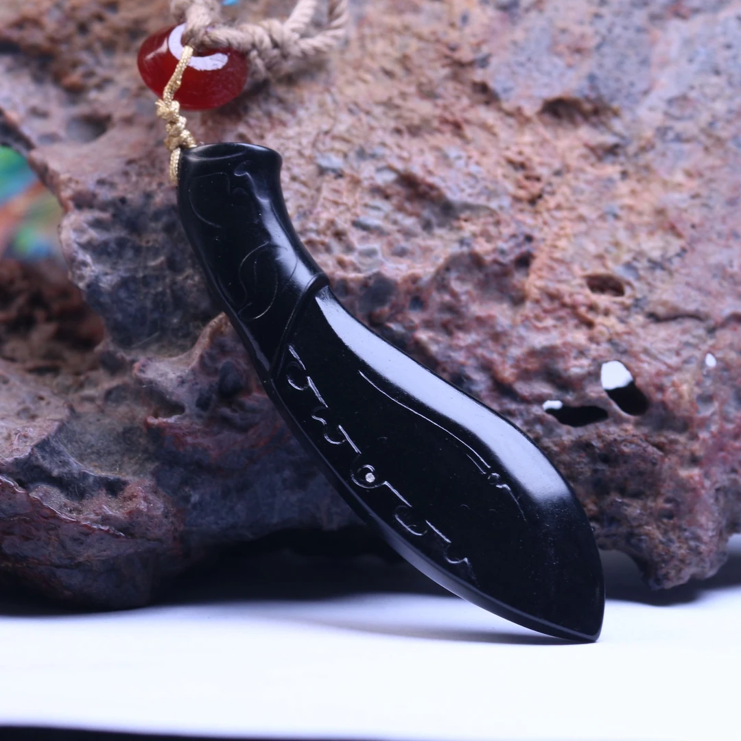 和田玉大宝剑挂饰饕鬄纹复古古风手把件个性战无不胜手机挂包挂