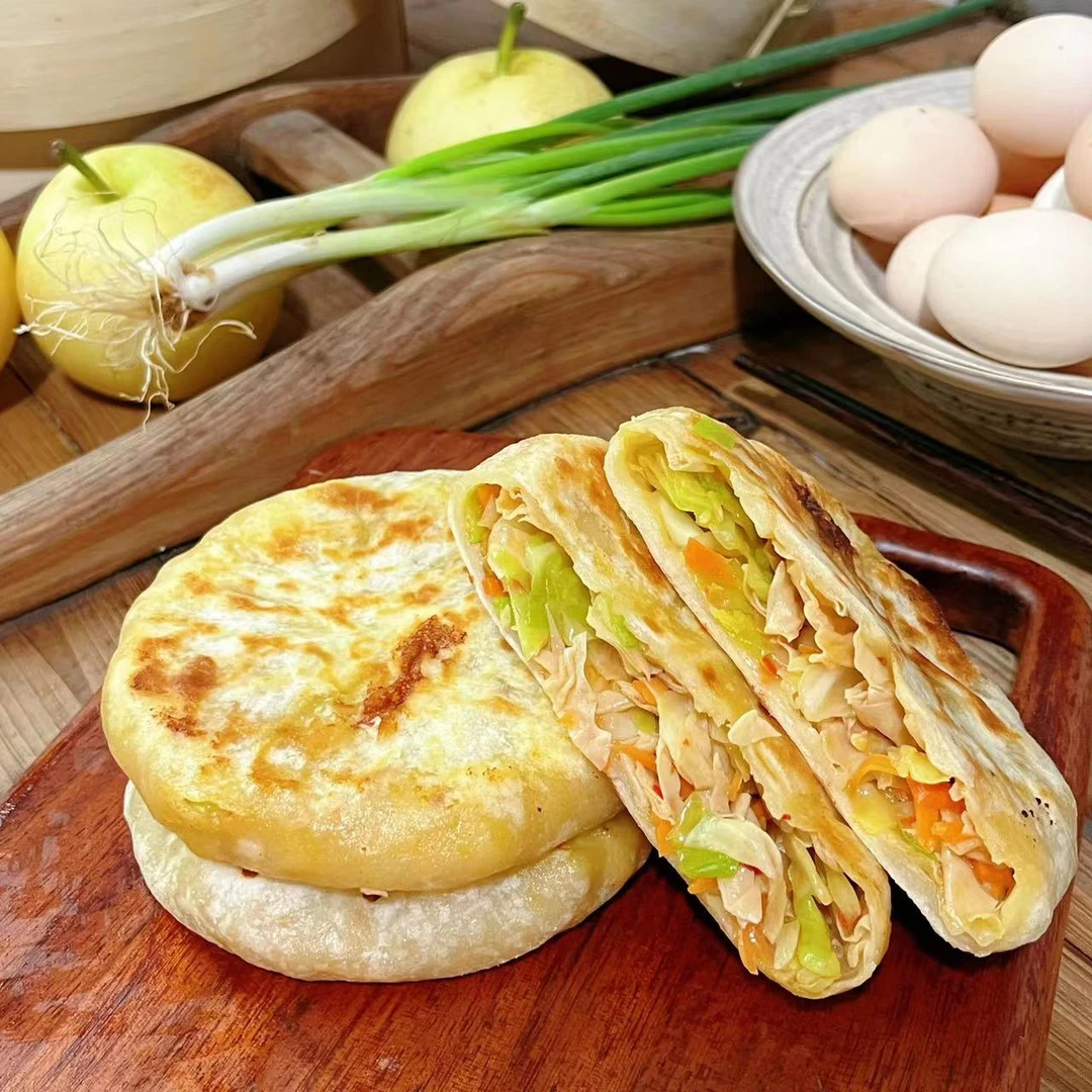 妈妈是超人豆皮包菜素馅饼儿童早餐速食懒人食品半成品早饭煎饼