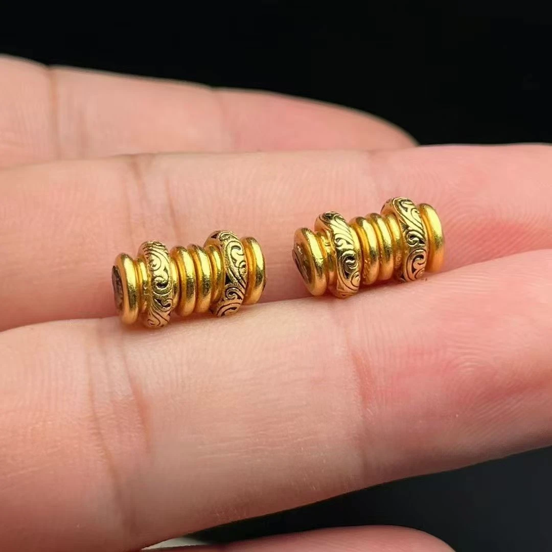 925镀古法金唐草万能轴万向轴三通连接轴文玩diy配饰星月菩提