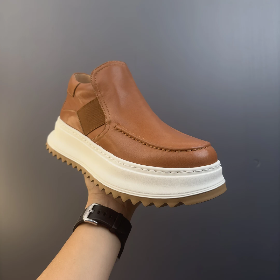 英伦风切尔西靴男秋冬新款休闲男靴真皮马丁靴男复古短靴手工皮靴