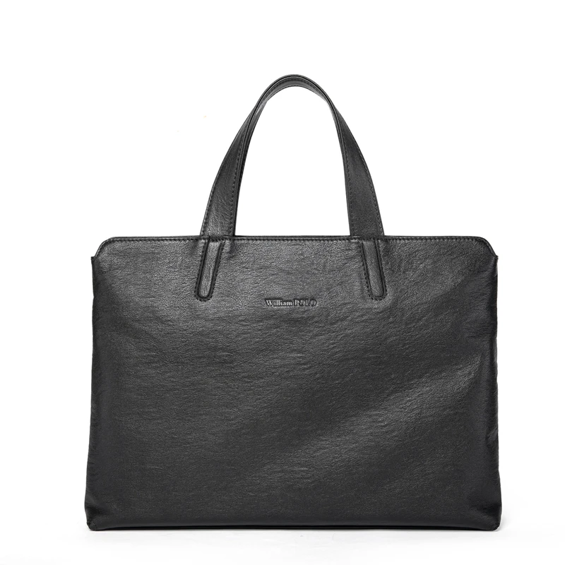 WILLIAMPOLO英皇保罗简约百搭头层牛皮男士手提公文包商务时尚