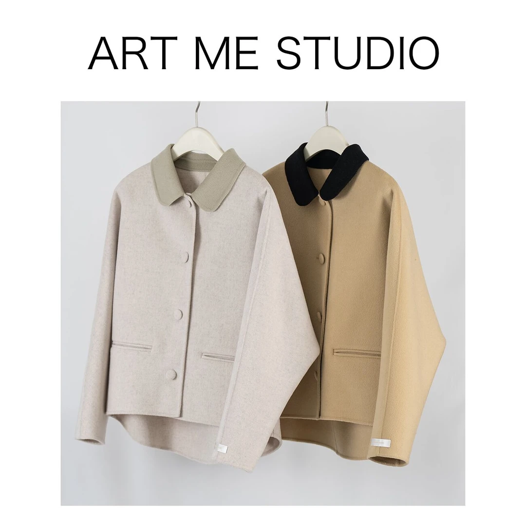 ART ME 瓜瓜呀【燕麦奶短大衣】毛呢气质短款时尚羊绒   d021