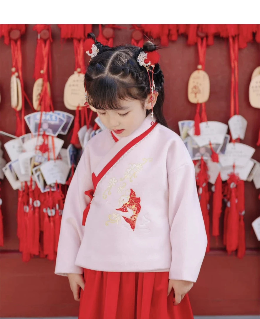 女童拜年服儿童汉服中国风唐装过年喜庆宝宝装新年礼服昔年