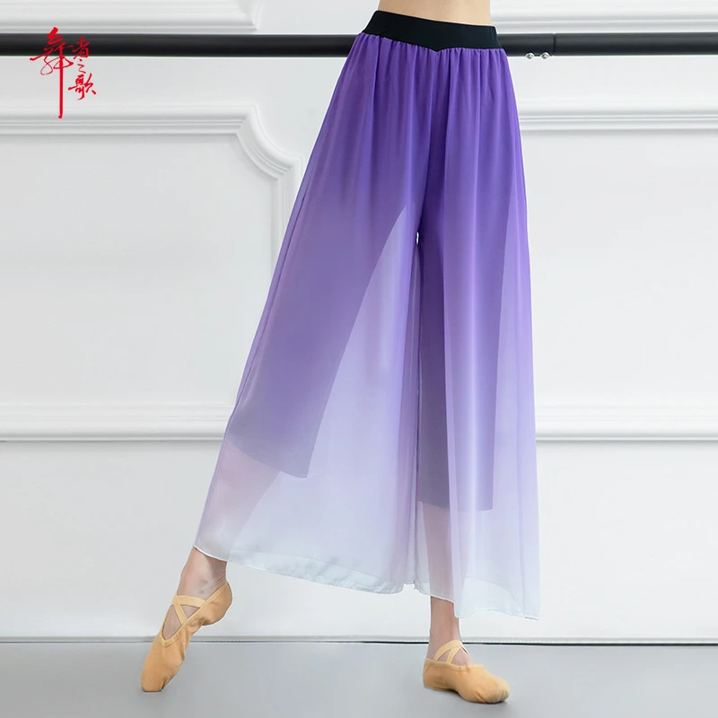 2017 现代舞雪纺裤裙艺考裤裙古典舞阔腿裤形体瑜伽练功裤子