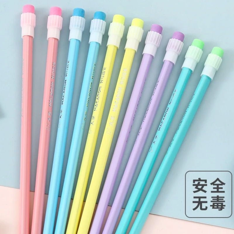 HB马卡龙铅笔小学生专用六角杆不易断铅不卡铅原木铅笔