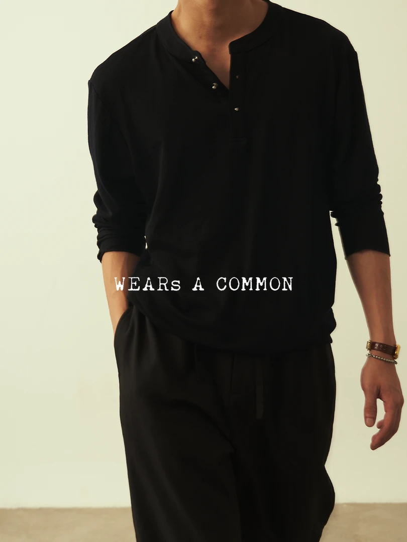 WAC【美丽奴羊毛亨利领】100澳洲进口美丽奴羊毛亨利领长袖纯色打底