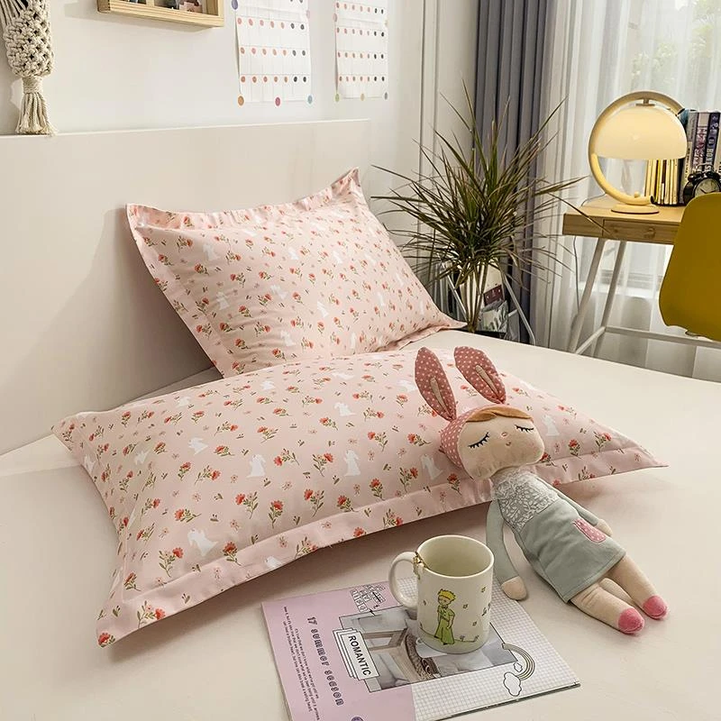 斜纹枕套一对装48x74宿舍单人枕头套成人家用枕芯内胆罩