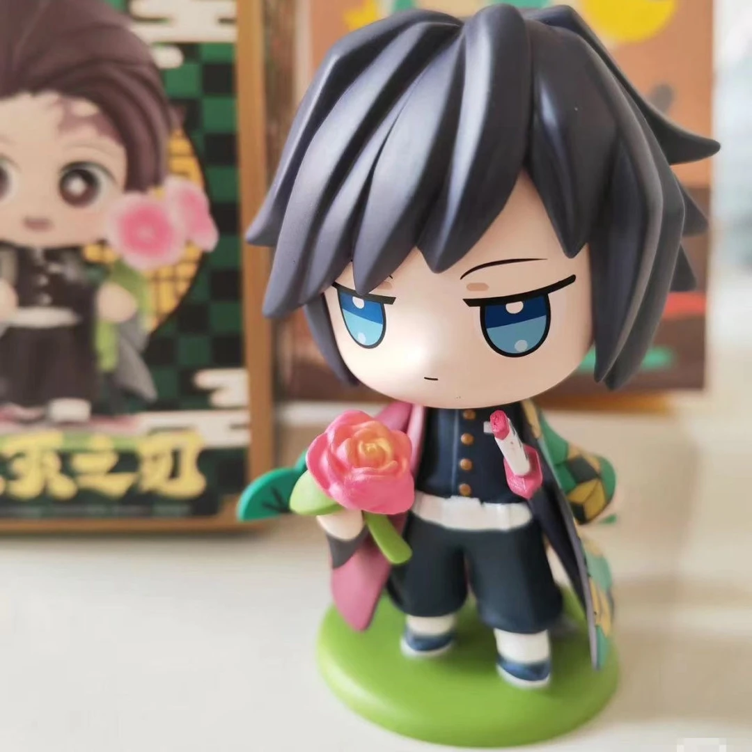 鬼灭之刃盲盒诞生花系列炭治郎祢豆子善逸手办周边模型摆件礼物