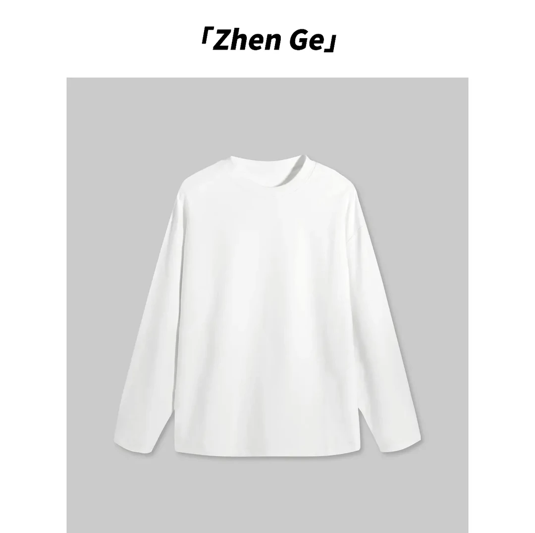 ZG定制（长袖纯色T恤 简约 舒适 百搭）潮流圆领内搭时尚打底衫