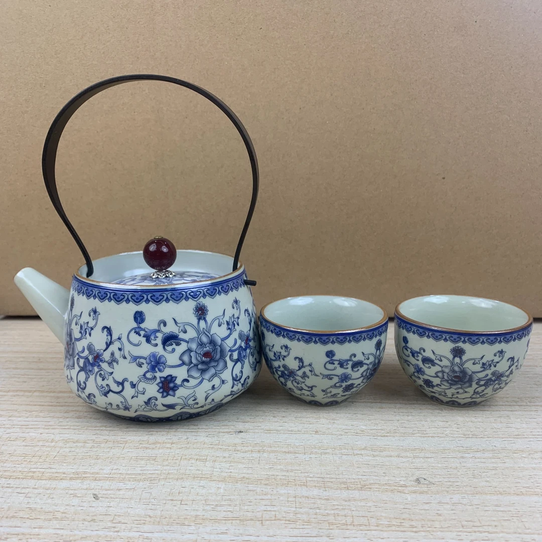 【闪购商品】缠枝莲提梁壶一壶二杯