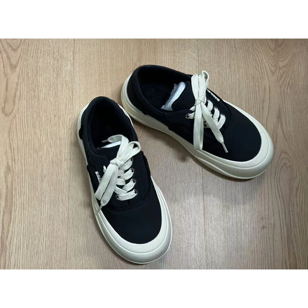 2024秋季新款圆头厚底增高面包鞋百搭休闲运动板鞋子薄绒A10-2568