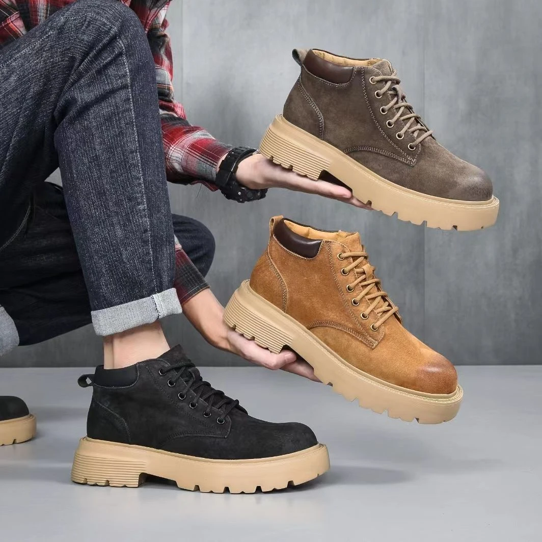 男鞋秋冬季新款英伦复古厚底高帮休闲工装大黄马丁靴2669
