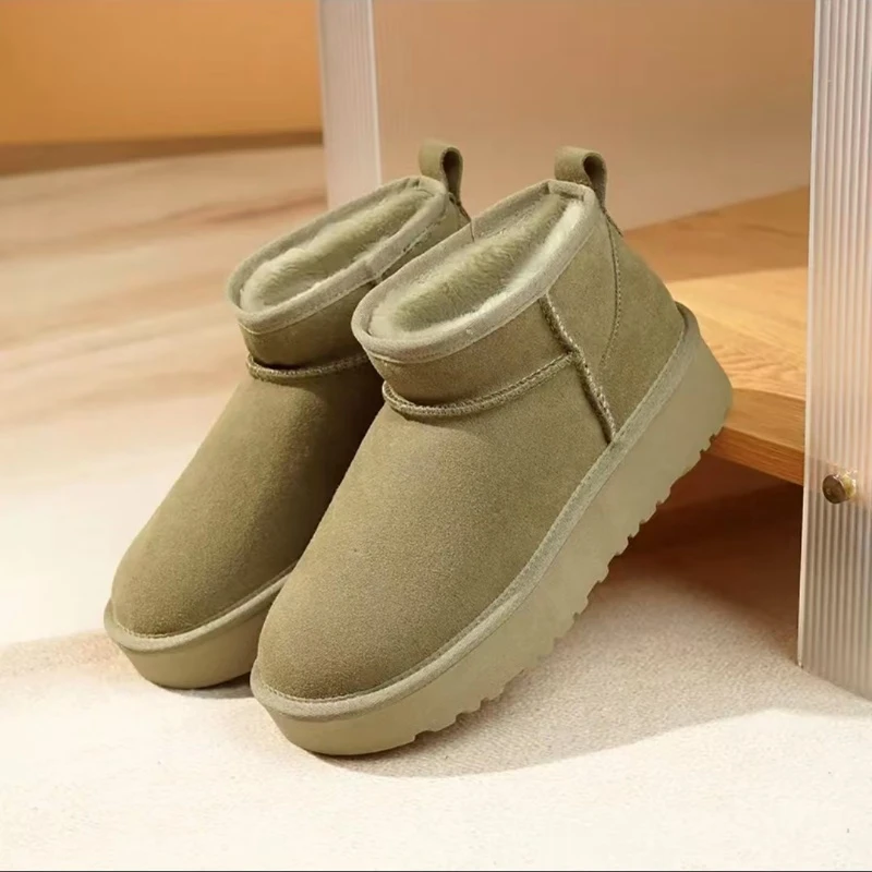 雪地靴女2024冬季厚底加绒加厚皮毛一体K11-5853