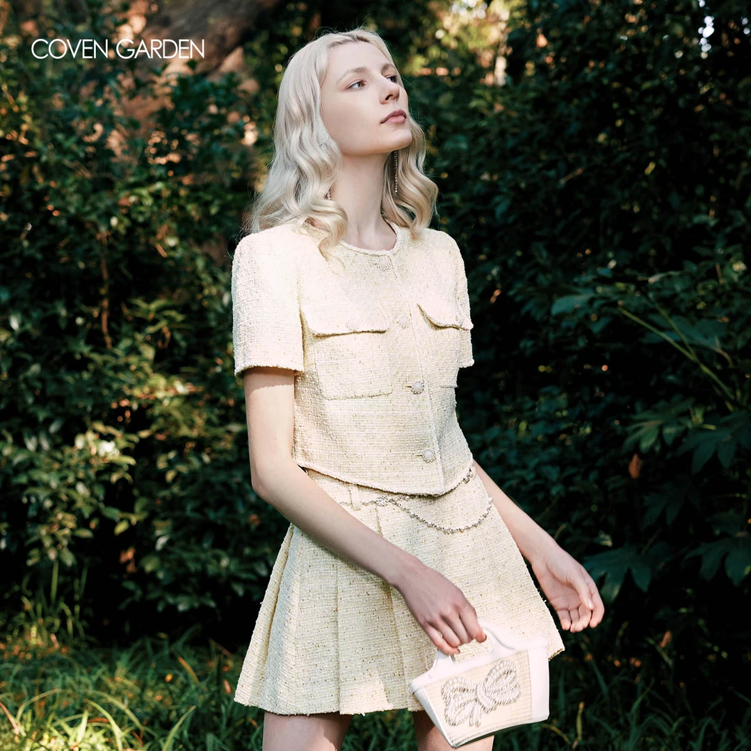 【哥文花园】 金葱花呢小香风短外套女短袖名媛 CLA2041470