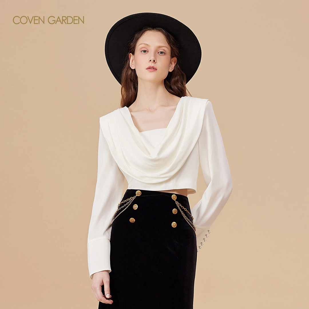 哥文花园 古希腊荡领白衬衫 CTA3016110 COVEN GARDEN