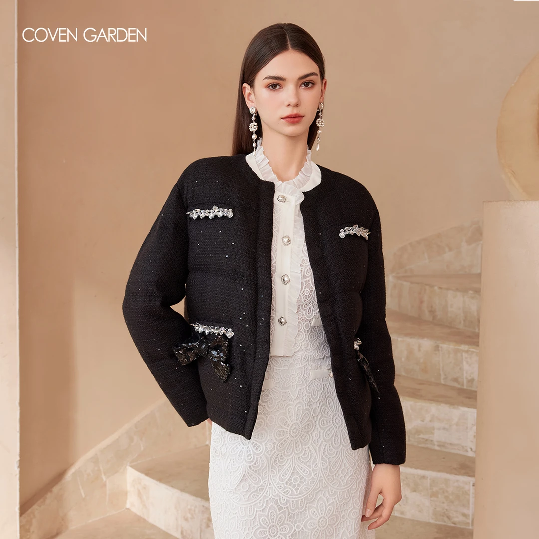 【陈大可】哥文花园小香风羽绒服外套女CWC3333258 COVEN GARDEN