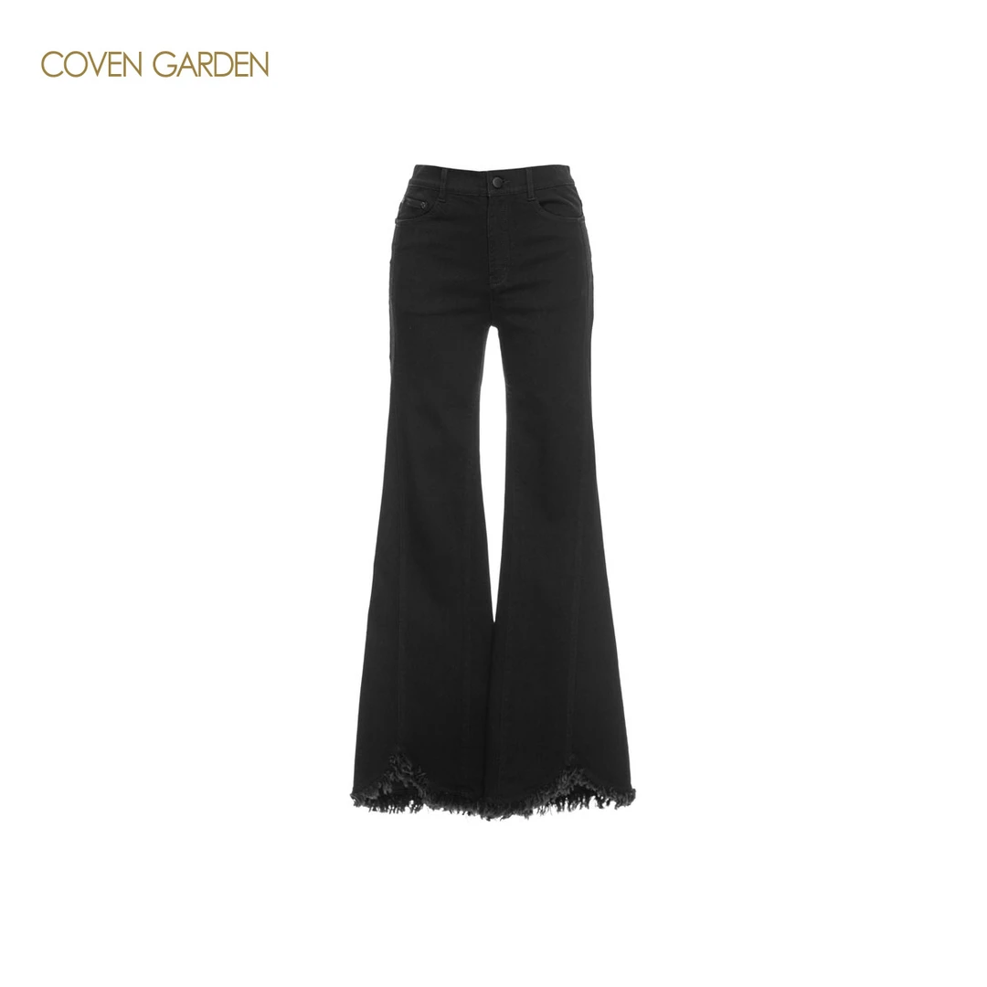 【哥文花园】复古磨毛黑色牛仔喇叭裤 CLA1061330