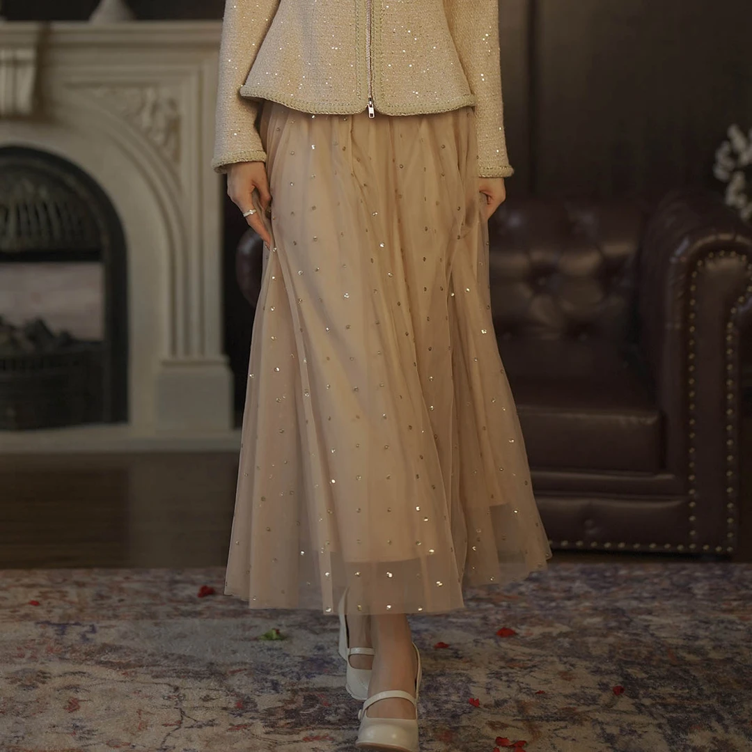 【陈大可】珠片网纱半身裙坠感CTA4075120 COVEN GARDEN