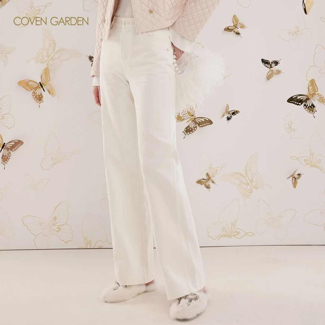 【哥文花园】 复古百搭阔腿牛仔裤 CLA3062390 COVEN GARDEN