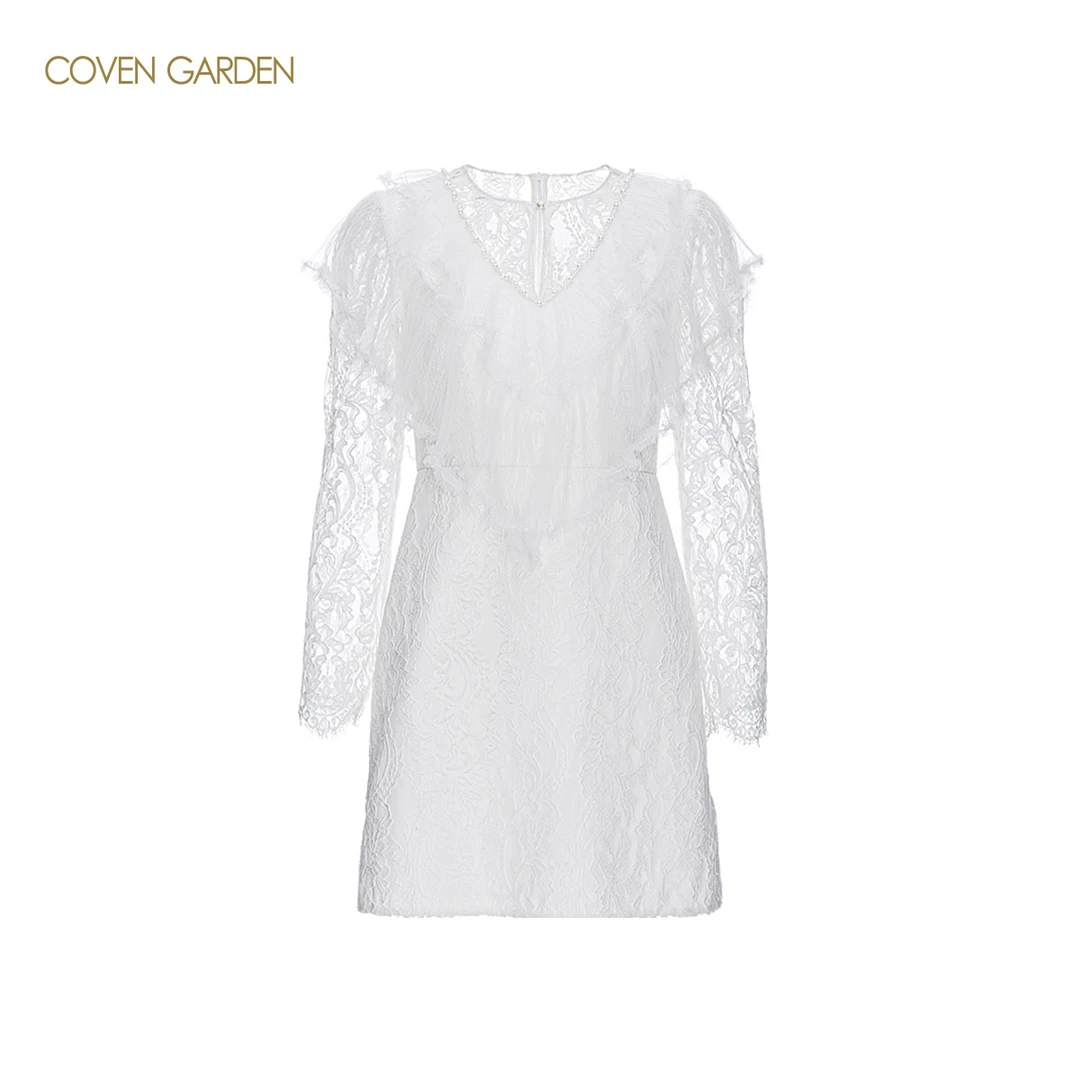 【彭彭echo专属】哥文花园荷叶边连衣裙CTA1083290COVEN GARDEN