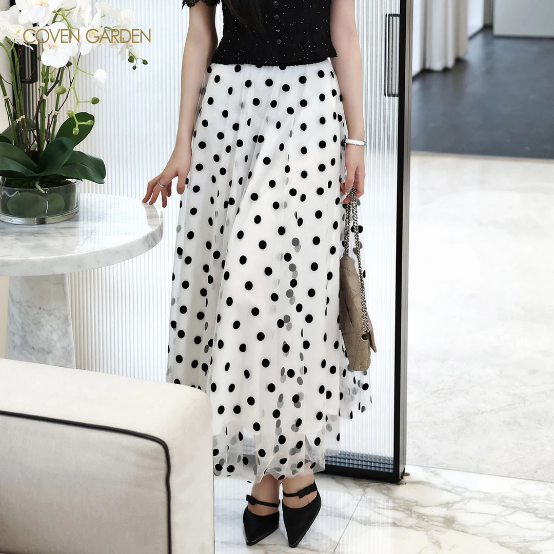 【陈大可】哥文花园 波点网纱显瘦半身裙CTC2072028 COVEN GARDEN