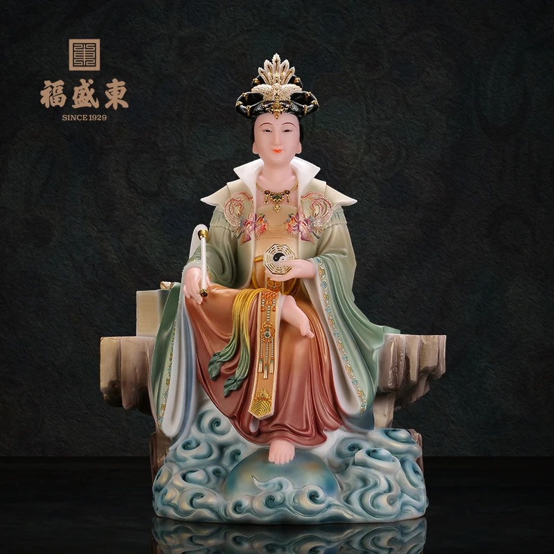 地母汉白玉摆件工艺品后土娘娘中式居家地母元君桌面摆件室内家用