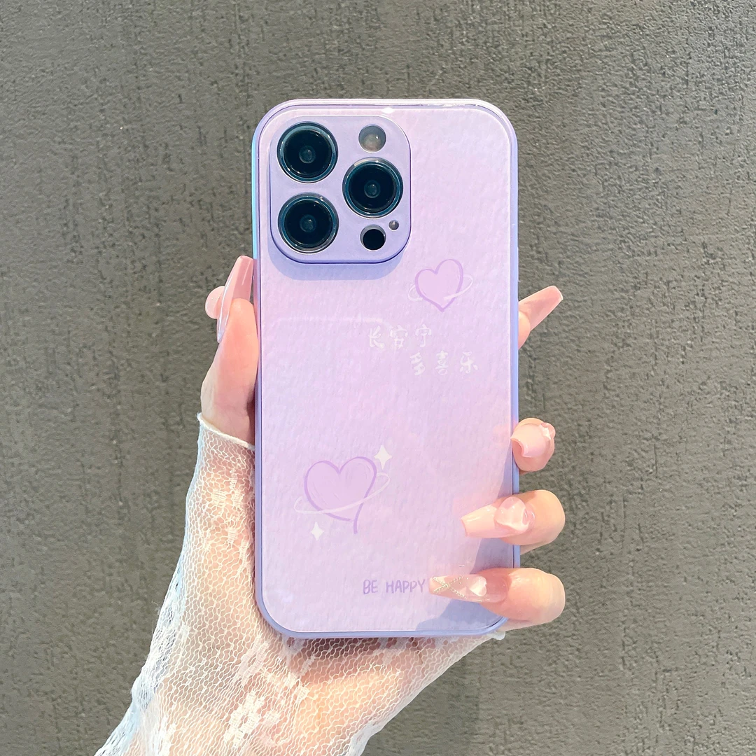 玻璃壳适用苹果iPhone/华为荣耀/OPPO/VIVO/小米手机壳14/13个性