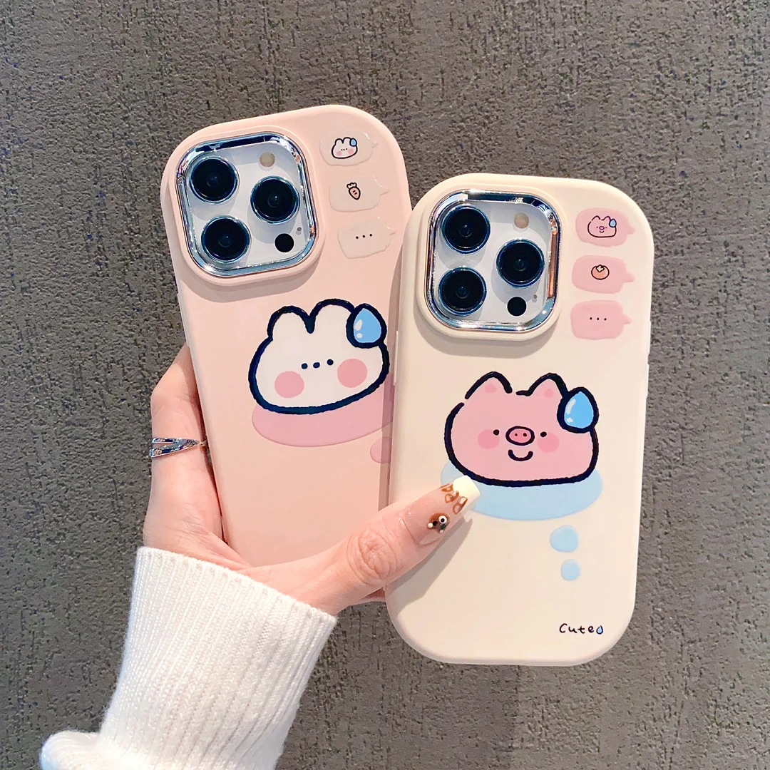 银镜小胖墩适用苹果15/iPhone/华为荣耀手机壳包边防摔个性创意