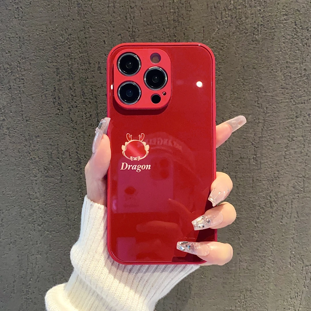 肤感玻璃壳适用苹果15/iPhone/华为荣耀/OPPO/VIVO/小米手机壳潮