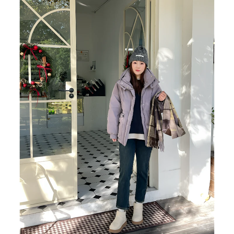 青青·STUDIO〖私服定制〗冬季三色插肩设计显瘦保暖羽绒服QS25156