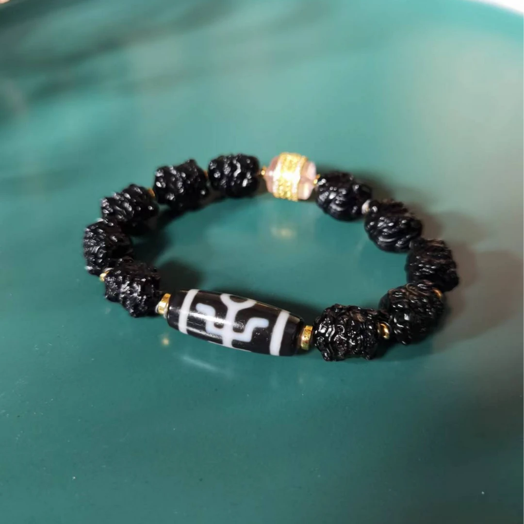 壹加林妹妹 | 玛瑙防伪标贵人大黑天手串多样性发一
