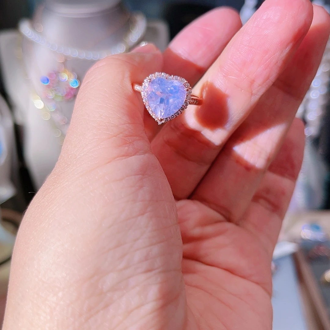 水晶戒指银S925镶嵌戒指