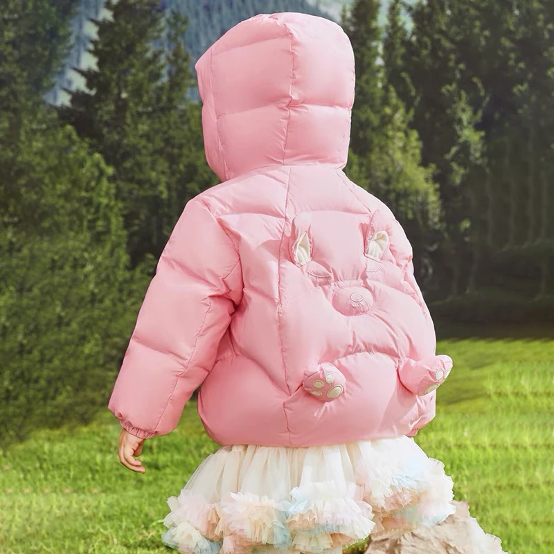 品牌清货反季男童羽绒服加厚2023冬新款儿童外套女童宝宝萌趣造型