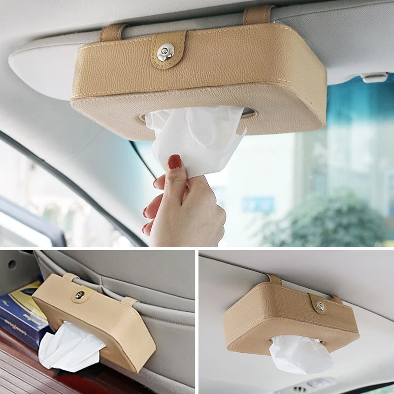车载纸巾盒创意挂式抽纸盒遮阳板卡片夹车内面巾纸盒车上餐巾纸盒