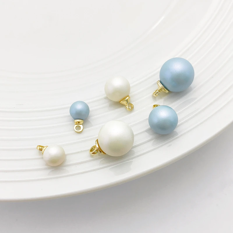 14K包金保色带吊环珍珠吊坠diy手工手链项链耳饰耳坠饰品材料配件