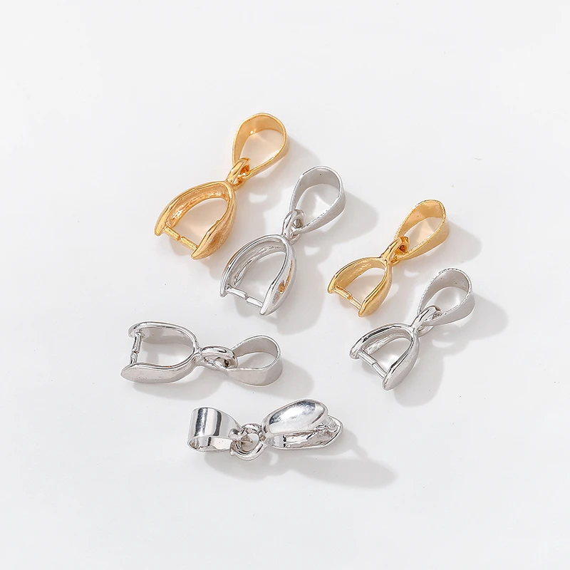 18K镀真金保色瓜子扣夹扣diy手工制作手链项链吊坠扣饰品材料配件