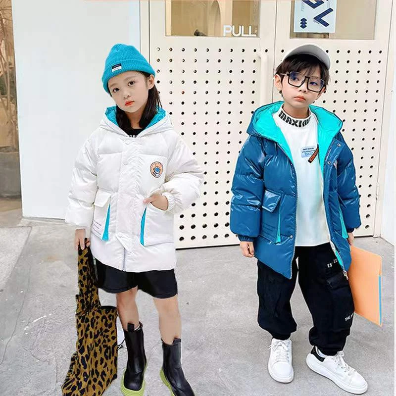 儿童羽绒服男童2023新款洋气白鸭绒宝宝免洗羽绒外套女孩冬装加厚