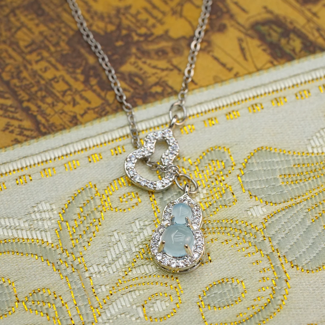 铜合金项链 LeLe 项链密镶葫芦轻奢高级感（主链+延长：45+6cm）2910