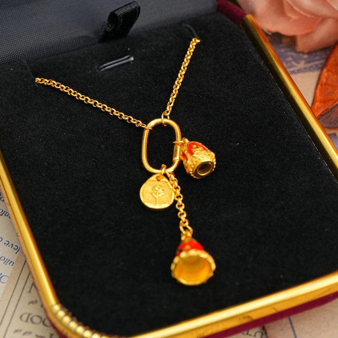 铜合金项链 LeLe 项链古法国潮福满许愿塔（主链+延长：41+5cm）2972